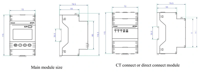 Acrel Adf400L -12s (36D) DIN Rail Multi Circuit Energy Meter Can Measure 12 Three Phase or 36 Single Phase AC Multi Loop Electric Modual Meter