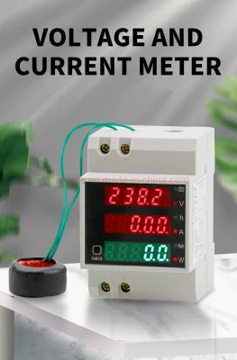 DIN-Schiene Wattmeter AC 110 V 220 V 380 V 100 A Amperemeter Voltmeter Volt AMP Wirkleistungsfaktor Zeit Energie Spannung Strom